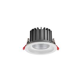 DL200057  Bionic 15, 15W, 350mA, White Deep Round Recessed Downlight, 1200lm ,Cut Out 120mm, 40° , 5000K, IP44, DRIVER INC., 5yrs Warranty.